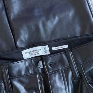Abercrombie & Fitch Shiny Black Vegan Leather Trousers